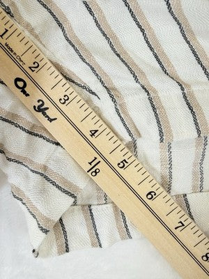 Old Navy Linen Blend Shorts XL Tan White Striped Womens Pull On 4.5” Pockets