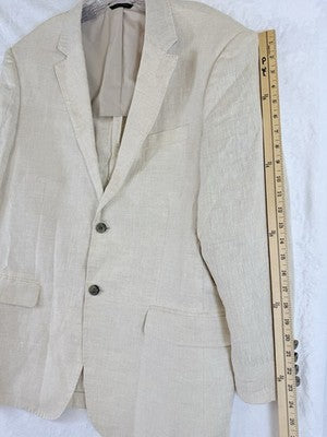 Tasso Elba 100% Linen Jacket Tan XL Mens Beige Blazer