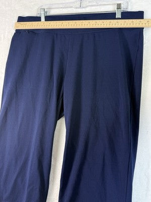 Lands End Starfish Crop Pants XL Petite Navy Blue Knit Pull On Stretch Womens