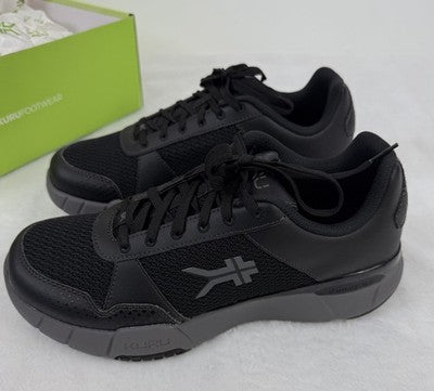 Kuru Shoes Womens 11 Quantum Black Gray Plantar Fasciitis Sneakers