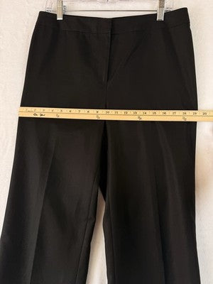Lafayette 148 New York Pants 10 Black Straight Leg Cotton Blend