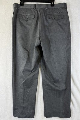 LL Bean Pants Mens 36x27 Classic Fit Gray 100% Cotton Flat Front