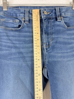 American Eagle High Rise Skinny Kick Jeans 4 Long Blue Womens Denim