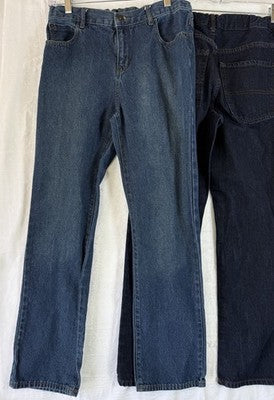 2 Pair The Children’s Place Boys Straight Jeans Size 14 Husky Blue Denim Lot