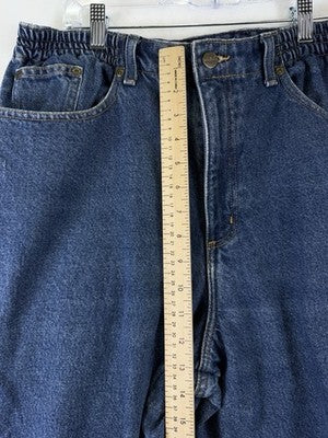 LL Bean Double l Flannel Lined Jeans Womens 16 Tall Blue Original Fit Relaxed