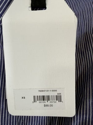 GapStudio Poplin Crop Shirt XS Women Top Gap Studio Blue Stripe Button Up New