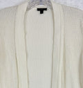Talbots Cardigan Sweater Size P Petite Small Ivory 100% Cotton Open Knit Front