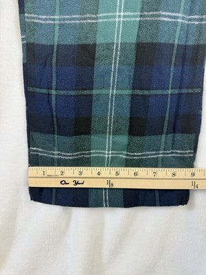 Old Navy Flannel Pajama Pants Womens Medium Petite Green Blue Plaid PJ New NWT