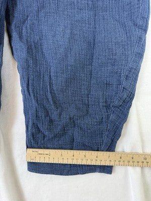 Gap Cotton Gauze Easy Barrel Pants Small Petite Womens Blue Pull On Summer New