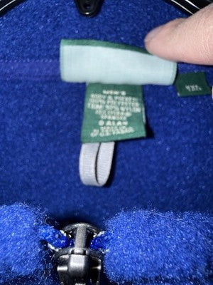 LL Bean Fleece Jacket XXL Tall Mens Blue Polar Fleece Full Zip Vintage New NWT