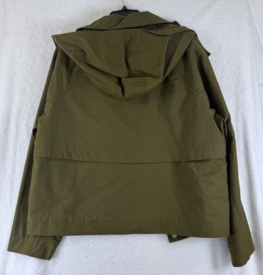 Calia Jacket XXL Womens Crop Rain Trench Coat Hooded Green New NWT  $118