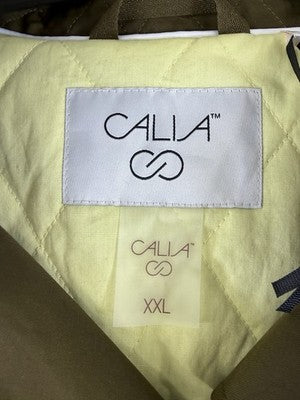 Calia Jacket XXL Womens Crop Rain Trench Coat Hooded Green New NWT  $118