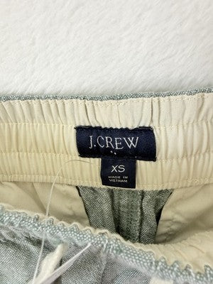 J Crew Shorts XS Mens 6” Drawstring Pull On Green Linen Cotton Pockets New NWT