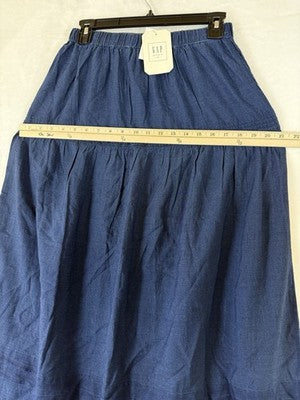Gap X Doen Skirt XS Midi Blue Long Eyelet Pull On Cottagecore Boho Women New NWT