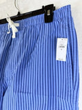 Gap Poplin Pajama Pants Medium Blue Striped Womens 100% Cotton New NWT