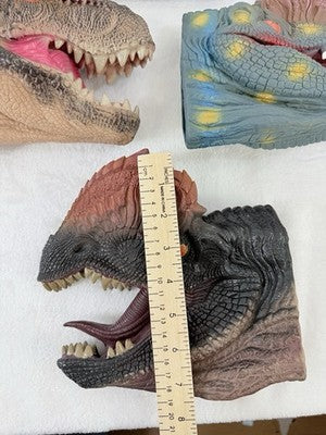 Dinosaur Hand Puppet Rubber Head Lot T Rex Dilophosaurus Puppets Dino Toys