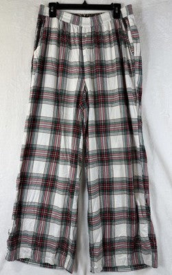 Aerie Flannel Skater Pajama Pants Large Womens Red Plaid Wide Leg American Eagle