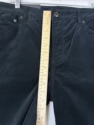 Lauren Ralph Lauren Corduroy Pants 14 Womens Black Mid Rise Straight Leg New NWT