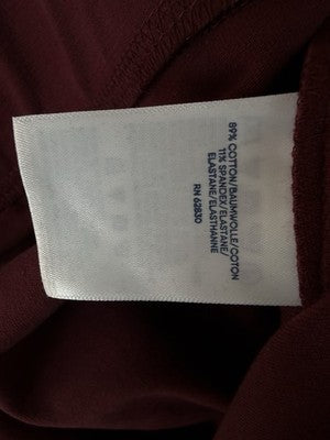 Lands End Starfish Slim Leg Pants 1X Burgundy Knit Pull On Plus Size Womens
