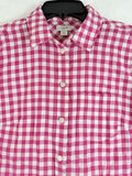 J Crew Flannel Shirt Women Pink XS Gingham Button Up Tops Long Sleeve