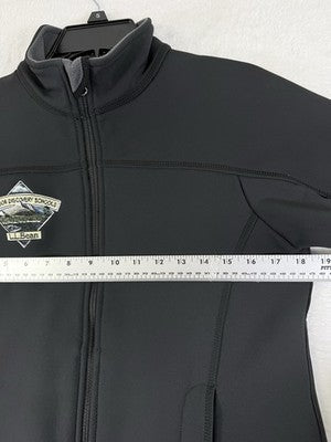 LL Bean Jacket Womens Small Black Outdoor Discovery School Fleece Lined Full Zip