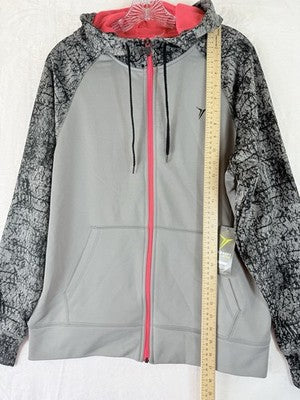 Old Navy Hoodie Men Medium Activewear Gray Full Zip Jacket Sweatshirt New NWT