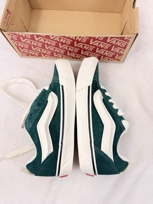 Vans Knu School 4 Mens 5.5 Womens Shoes Green Suede Leather Sneakers New