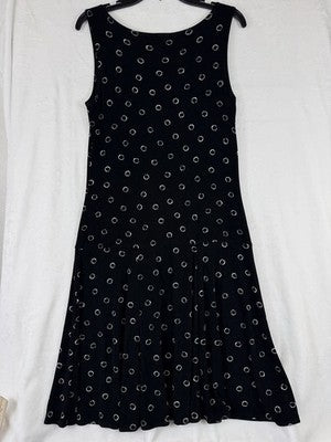 Chicos Travelers Size 1 Dress Black Sleeveless Womens Medium Shift A Line