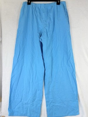 Gap Linen Pants Medium Womens Blue Linen Blend Easy Pull On Wide Hem New NWT