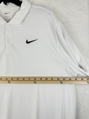 Nike Court Dri Fit Tennis Polo Mens XL White Embroidered Short Sleeve Shirt New