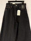 Levis Ribcage Wide Leg Jeans 23 Black High Rise Jeans 23x34 Levi’s New NWT