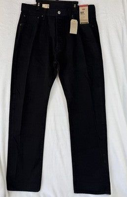 Levis 501 Jeans Mens Button Fly 34x30 Black Original New NWT