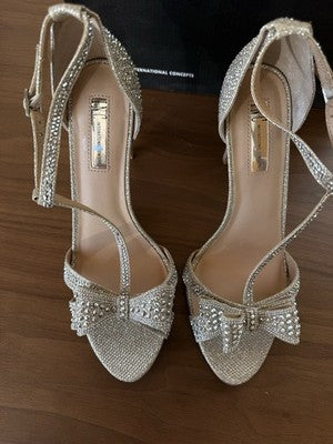 INC International Concepts Heels 11 Womens Reesie Rhinestone Bow Evening Sandals