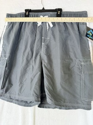 Kanu Surf Swim Trunks 3XL Mens Gray Board Shorts Swimsuit New NWT