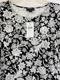 J Jill Wearever Collection Dress Large Black Paisley Long Sleeve Knit New NWT