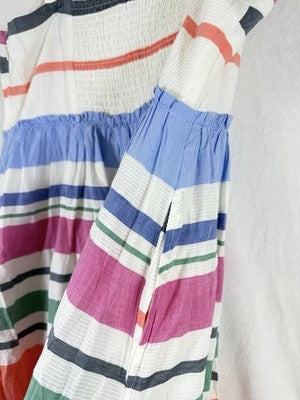 Gap Maxi Dress Medium Womens Striped Empire Waist 100% Cotton Sleeveless New $98