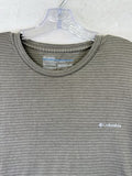 Columbia T Shirt Men XL Gray Striped Crew Neck Short Sleeve