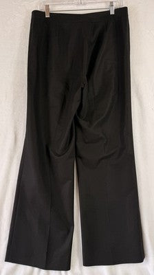 Lafayette 148 New York Pants 10 Black Straight Leg Cotton Blend