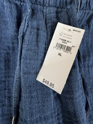 Gap Cotton Gauze Easy Shorts XL Womens Blue Pull On 3.5” New NWT