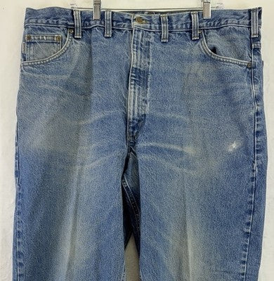 Carhartt Jeans 44x34 Mens B17 DST Relaxed Fit Tapered Leg Blue *FlawRead