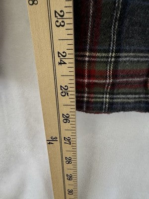 LL Bean Scotch Plaid Flannel Pajama Pants Medium 28” Mens Stewart Gray Red Plaid