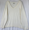 Talbots 3X Tops Sweater V Neck Ivory Pullover Womens Plus Size Long Sleeve