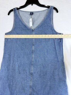 Gap UltraSoft Denim Mini Dress Medium Women Sleeveless Jean Blue Medium Wash New