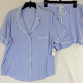 Gap Body Modal Pajamas XL Set Top Shorts Womens Blue Stripe Short Sleeve New NWT