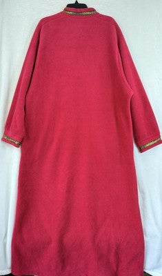 Vintage Vanity Fair Robe Medium Red Fleece Full Zipper Housecoat Womens