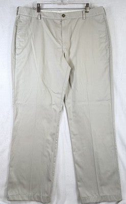 LL Bean Mens Pants 40x34 Free Double L Chinos Natural Fit Plain Front Beige Tan