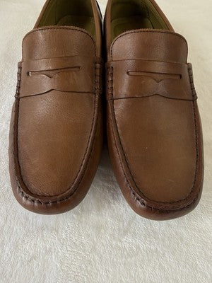Vince Camuto Esmail Driving Loafers 9.5 Mens Brown Leather Shoes Slip On