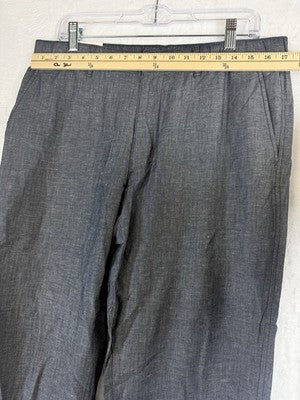 Uniqlo Linen Blend Relaxed Pants Large Blue Mens New NWT