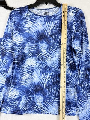 Lands End Tankini Top 12 Underwire Square Neck Rash Guard Swim Lot Blue