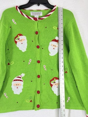 Tiara International Christmas Sweater XL Womens Holiday Santa Ugly Embellished
